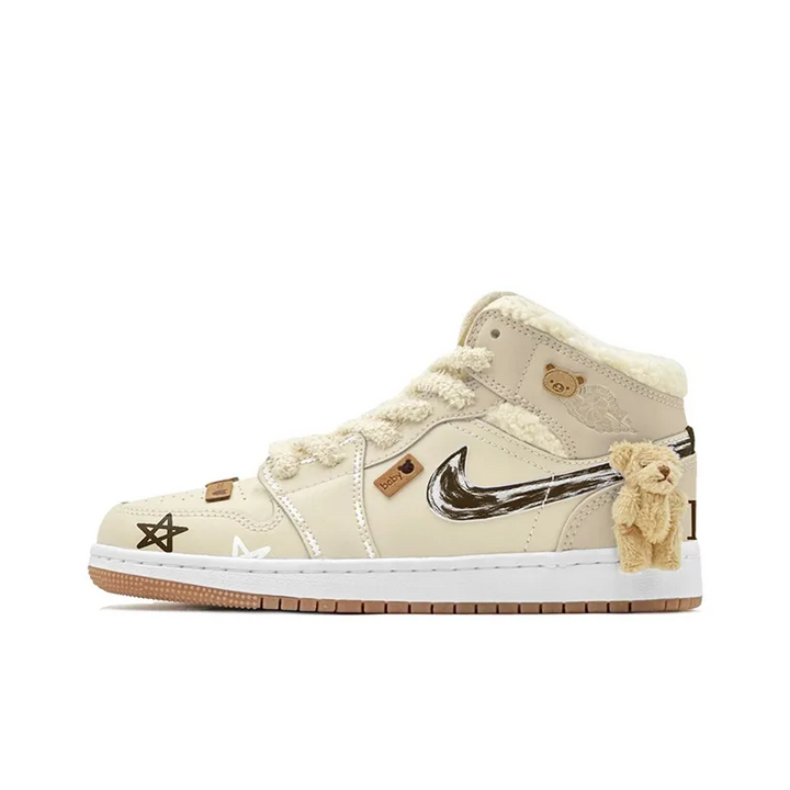 Custom Air Jordan 1 Light Brown Chocolate Little Bear