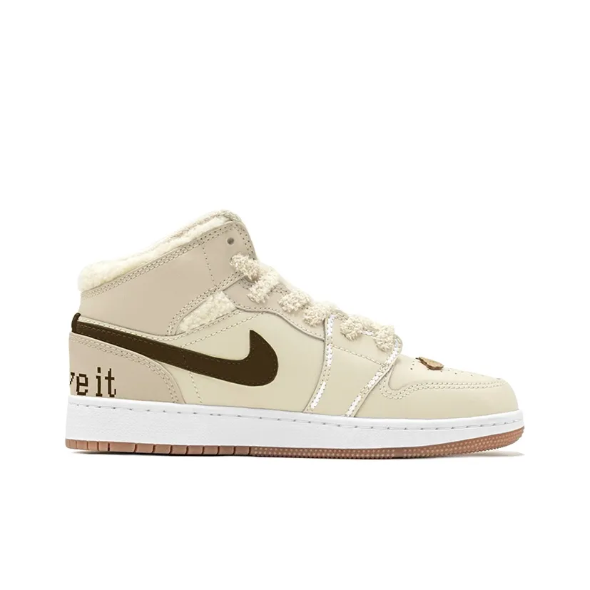 Custom Air Jordan 1 Light Brown Chocolate Little Bear