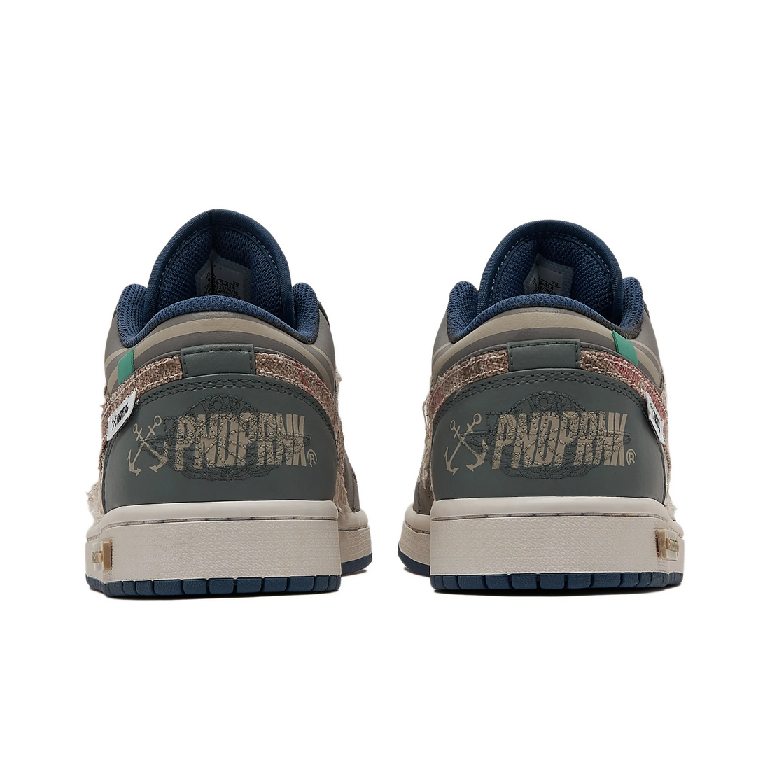 Custom Air Jordan 1 Grey Khaki With Cotton Linen Low