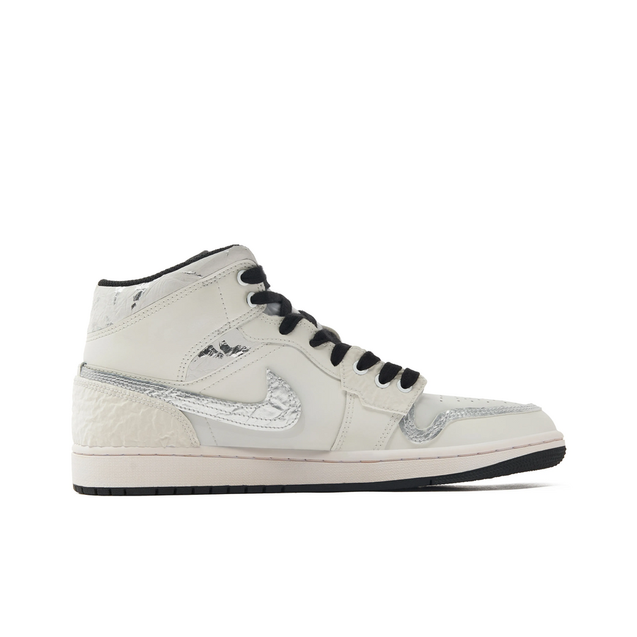 Custom Air Jordan 1 Off White Sliver Swoosh High
