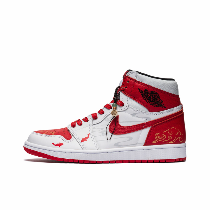 Custom Air Jordan 1 Off White Red Koi Fish High