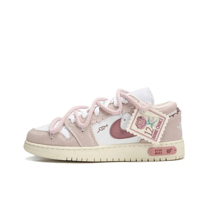 Custom Air Jordan 1 Grey Pink Low