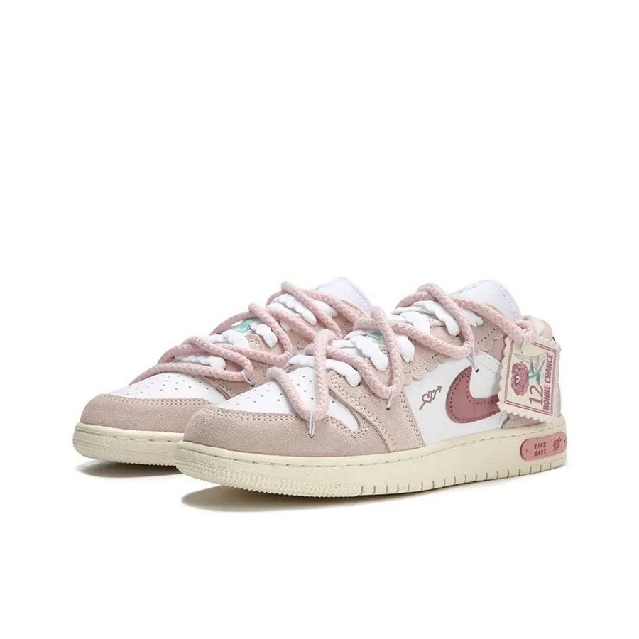 Custom Air Jordan 1 Grey Pink Low