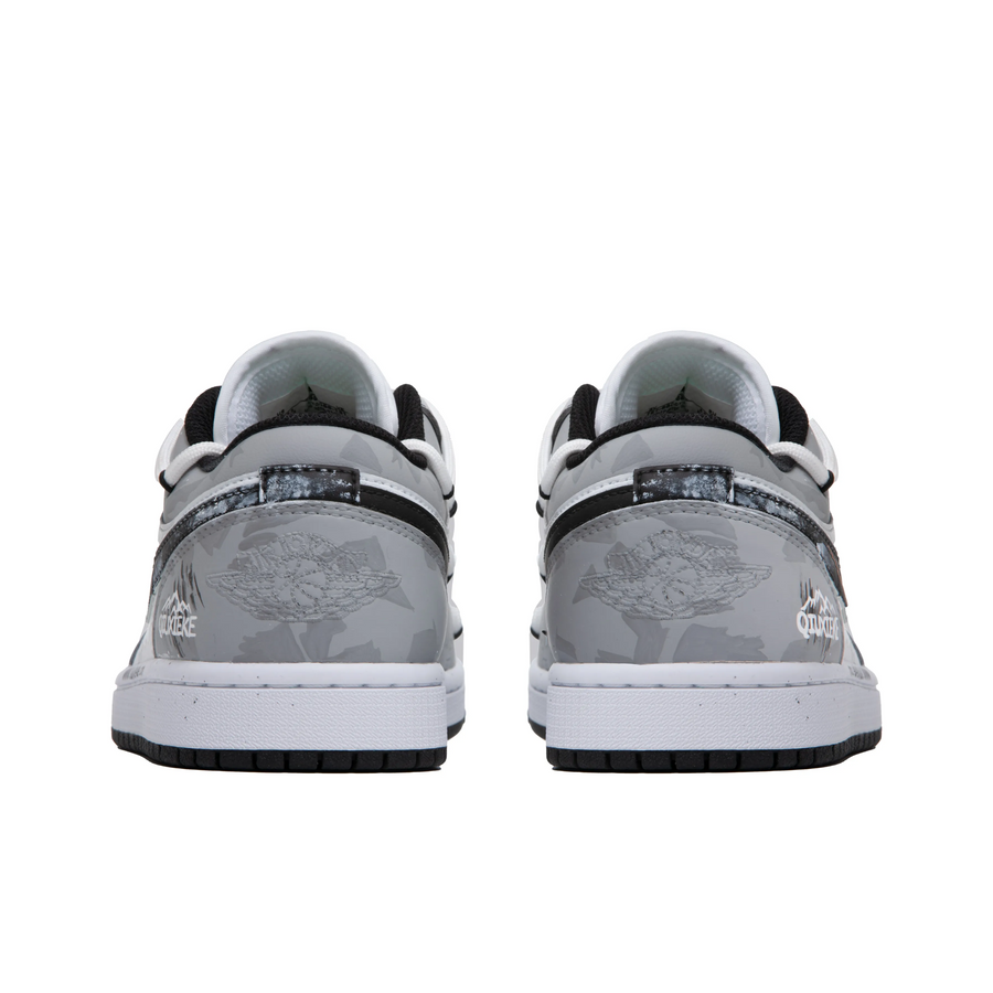 Custom Air Jordan 1 Black Gray Snow Mountain Graffiti