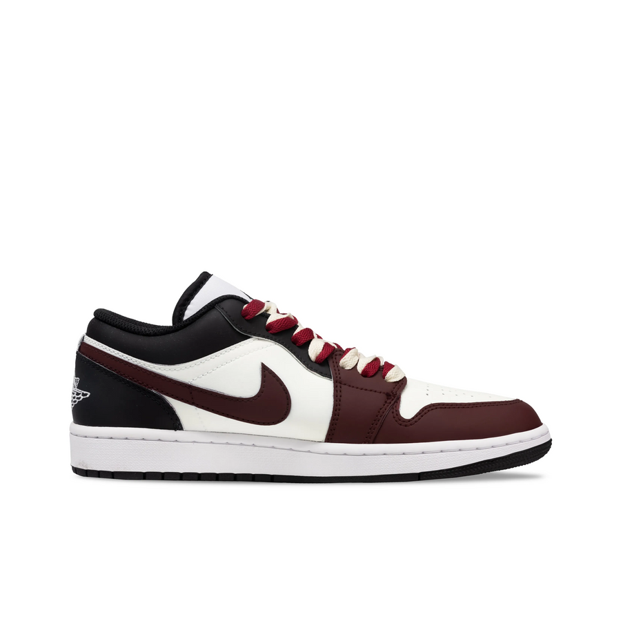 Custom Air Jordan 1 Black Dark Red Snake Scales Low
