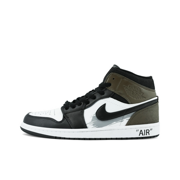 Custom Air Jordan 1 Black Dark Green Grey