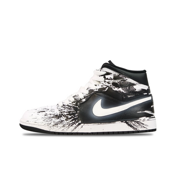 Custom Air Jordan 1 White Black Ink Splash High