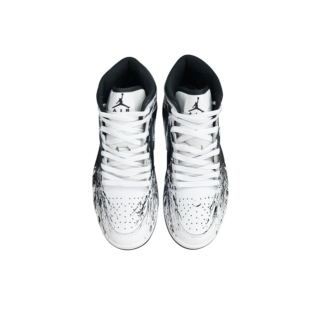 Custom Air Jordan 1 White Black Ink Splash High