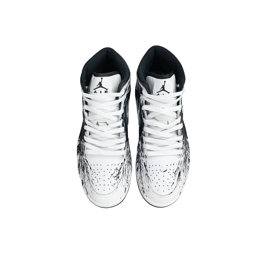 Custom Air Jordan 1 White Black Ink Splash High