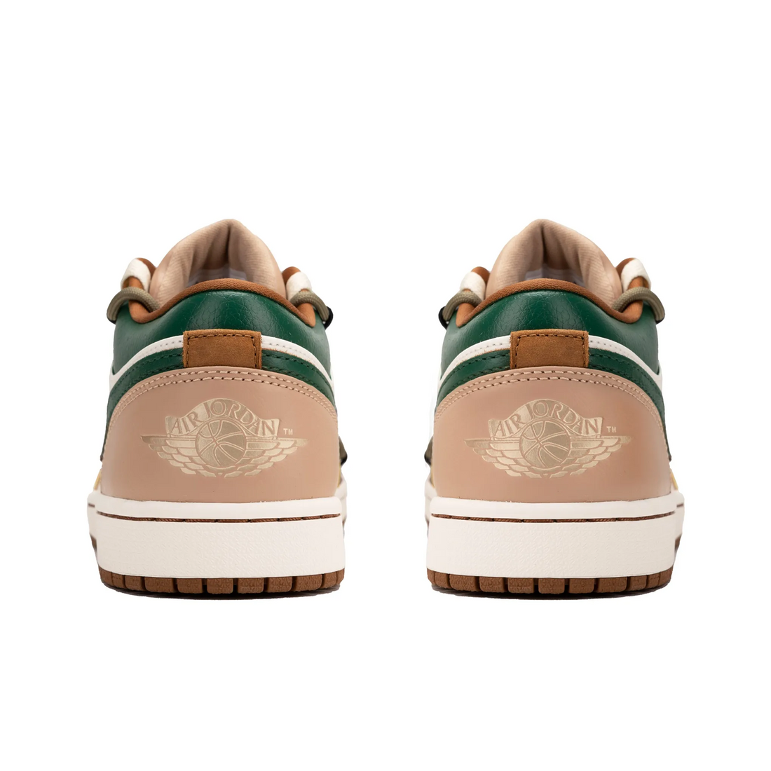 Custom Air Jordan 1 Brown White Green Graffiti Low