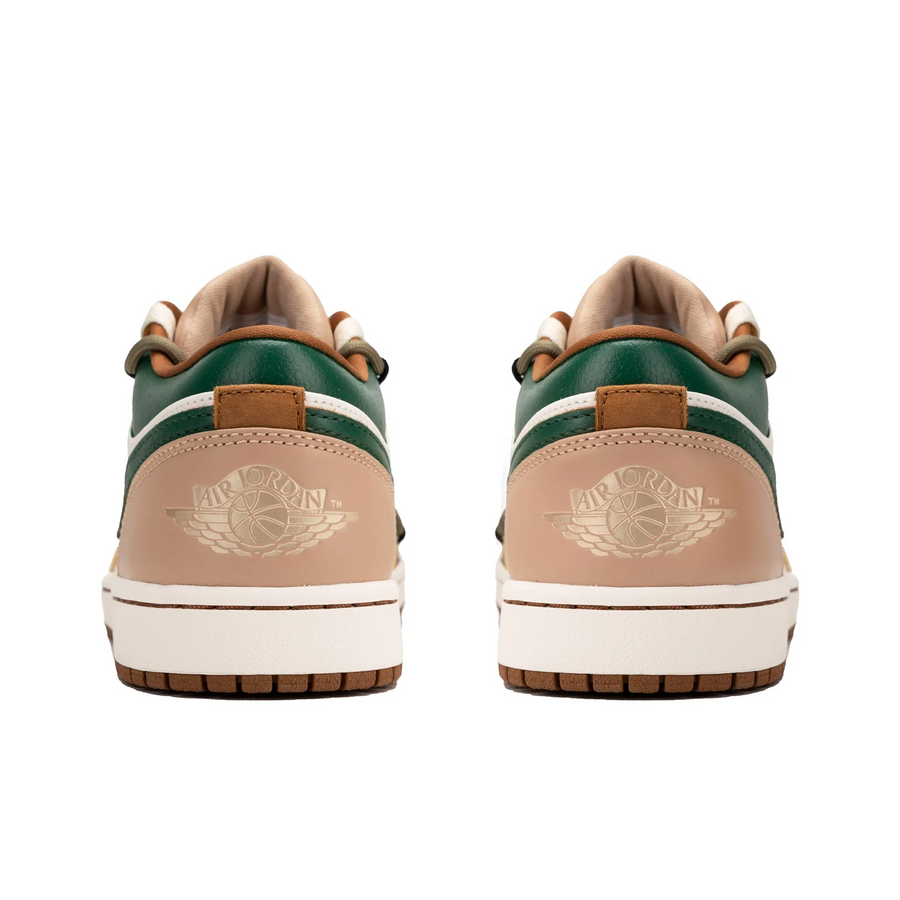Custom Air Jordan 1 Brown White Green Graffiti Low