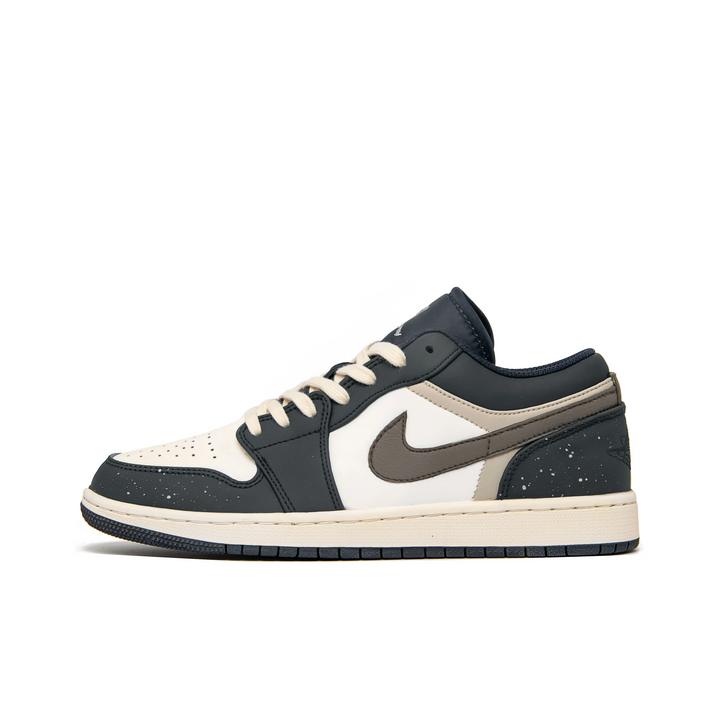 Custom Air Jordan 1 Black Brown White Ink Splash Low