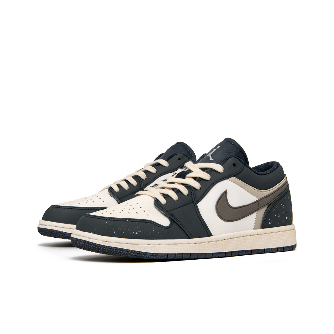 Custom Air Jordan 1 Black Brown White Ink Splash Low