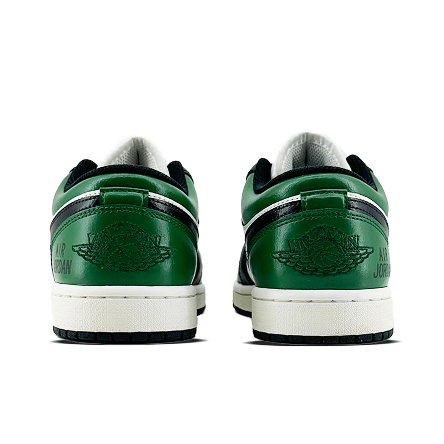 Custom Air Jordan 1 Black White Green Low