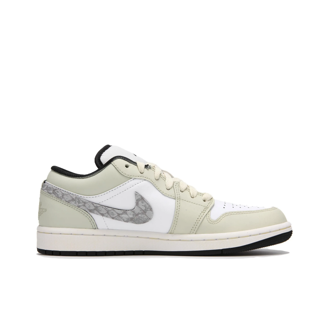 Custom Air Jordan 1 Green Grey Snake Scales Low