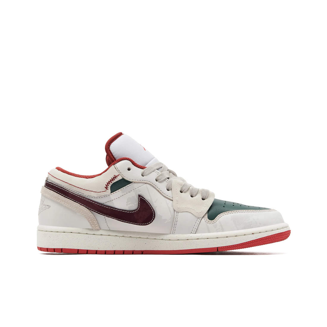Custom Air Jordan 1 White Green Red Low