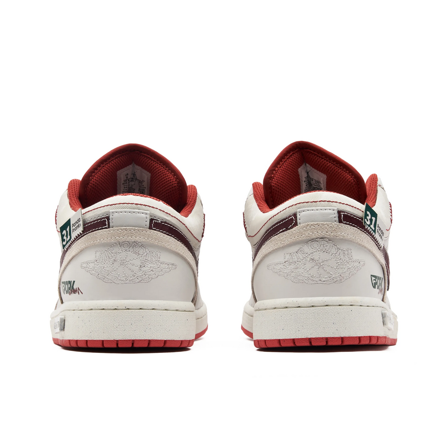 Custom Air Jordan 1 White Green Red Low