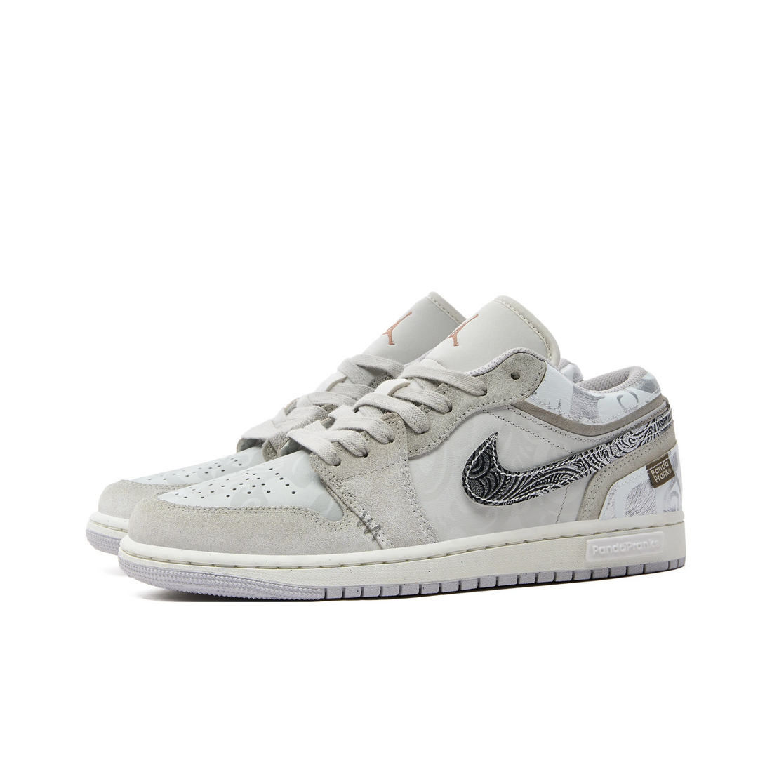 Custom Air Jordan 1 Light Grey Black Graffiti Low