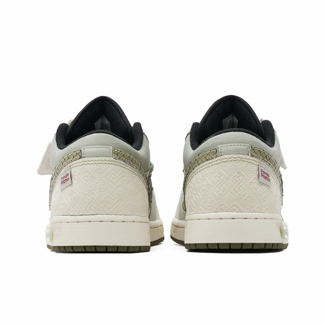 Custom Air Jordan 1 Light Grey Green Snake Scales Low