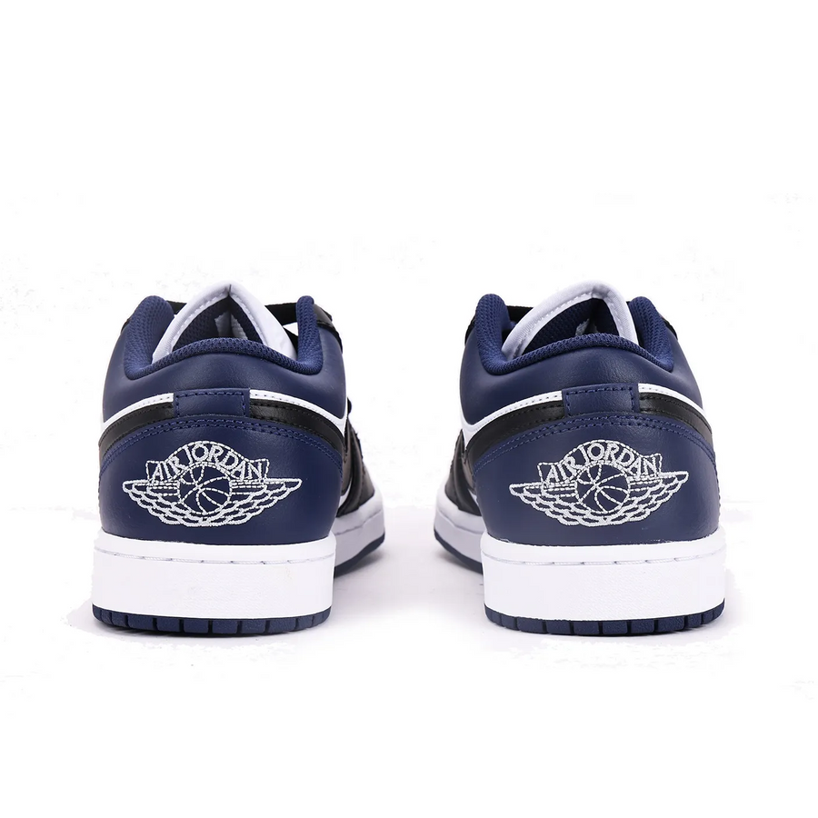 Custom Air Jordan 1 Black Dark Blue White Low