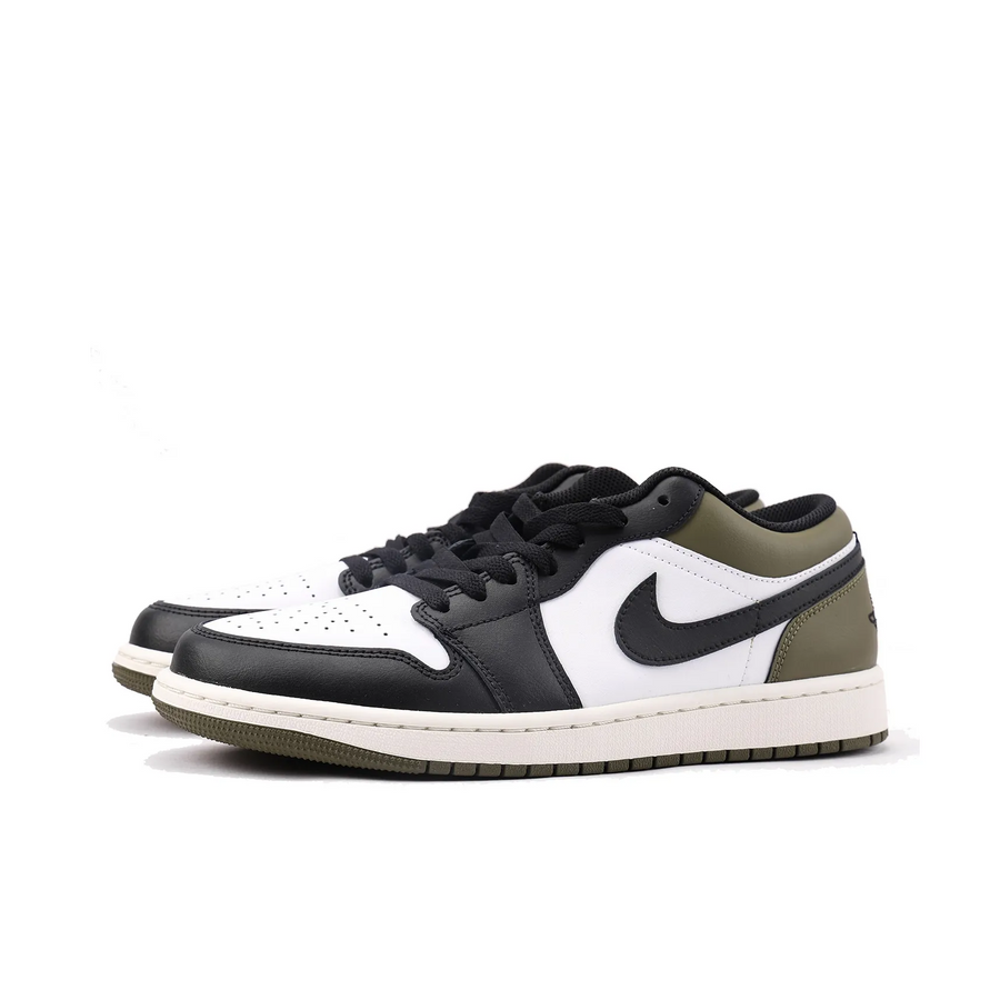 Custom Air Jordan 1 Black White Green Low