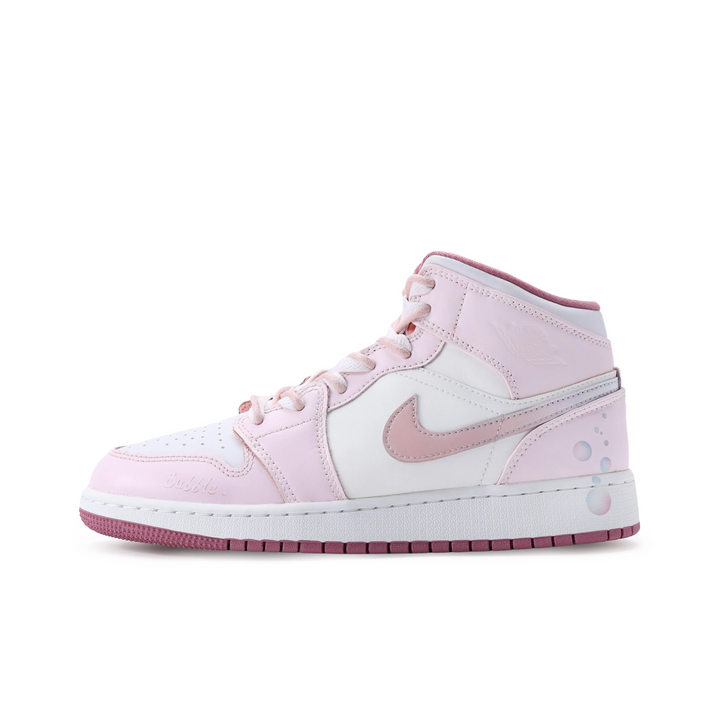 Custom Air Jordan 1 Pink White With Bubbles