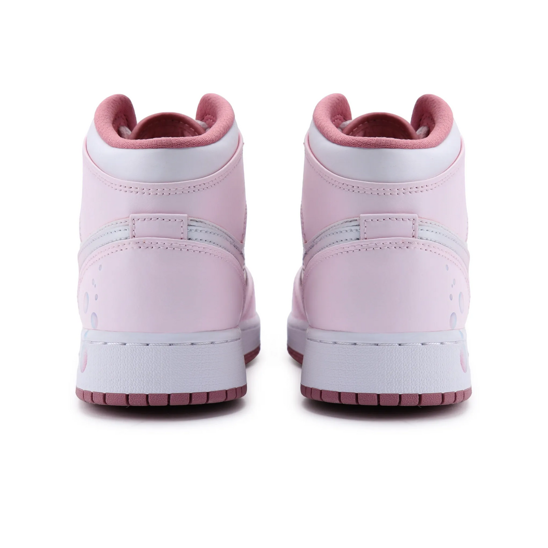 Custom Air Jordan 1 Pink White With Bubbles