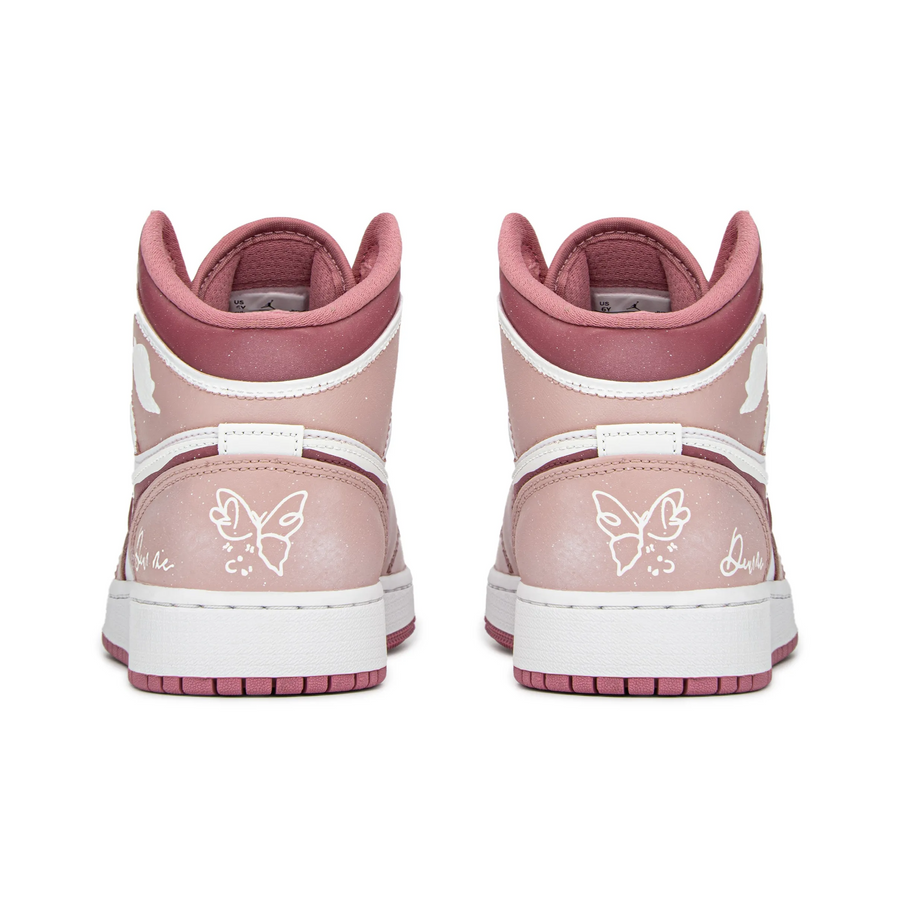 Custom Air Jordan 1 Pink White Snow