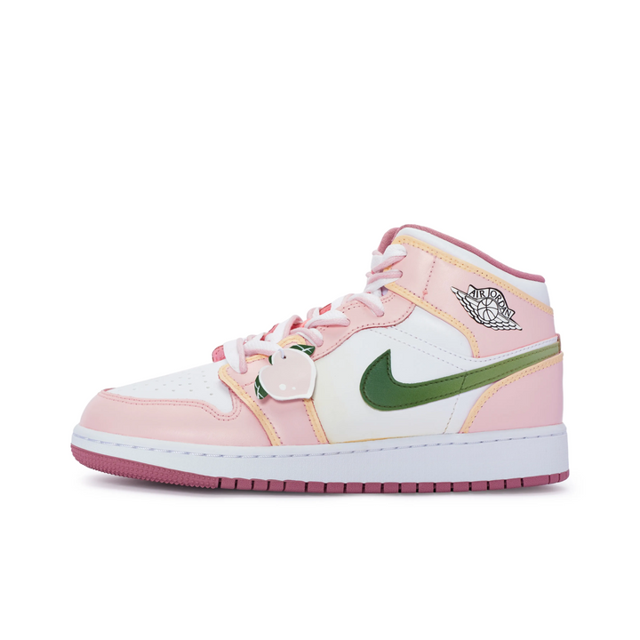 Custom Air Jordan 1 Pink Green Peach Theme
