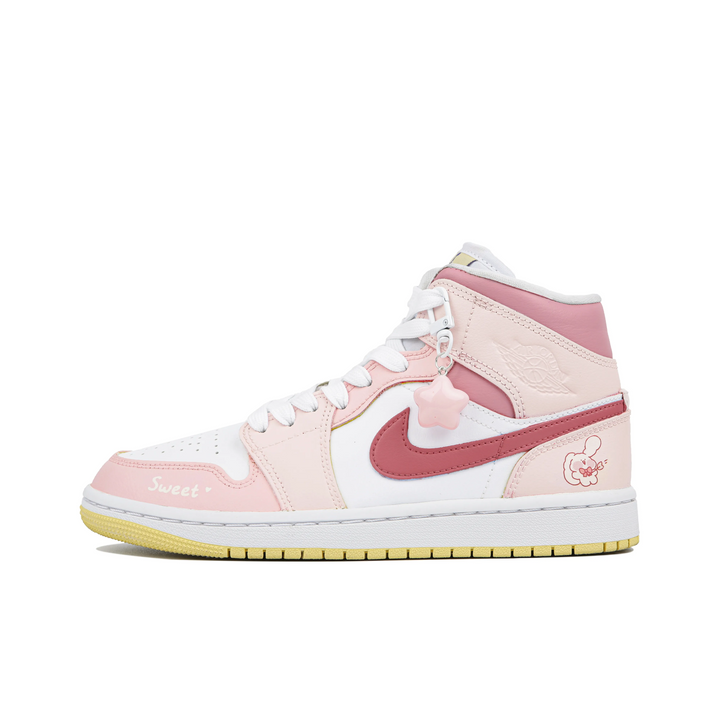 Custom Air Jordan 1 Pink White Yellow