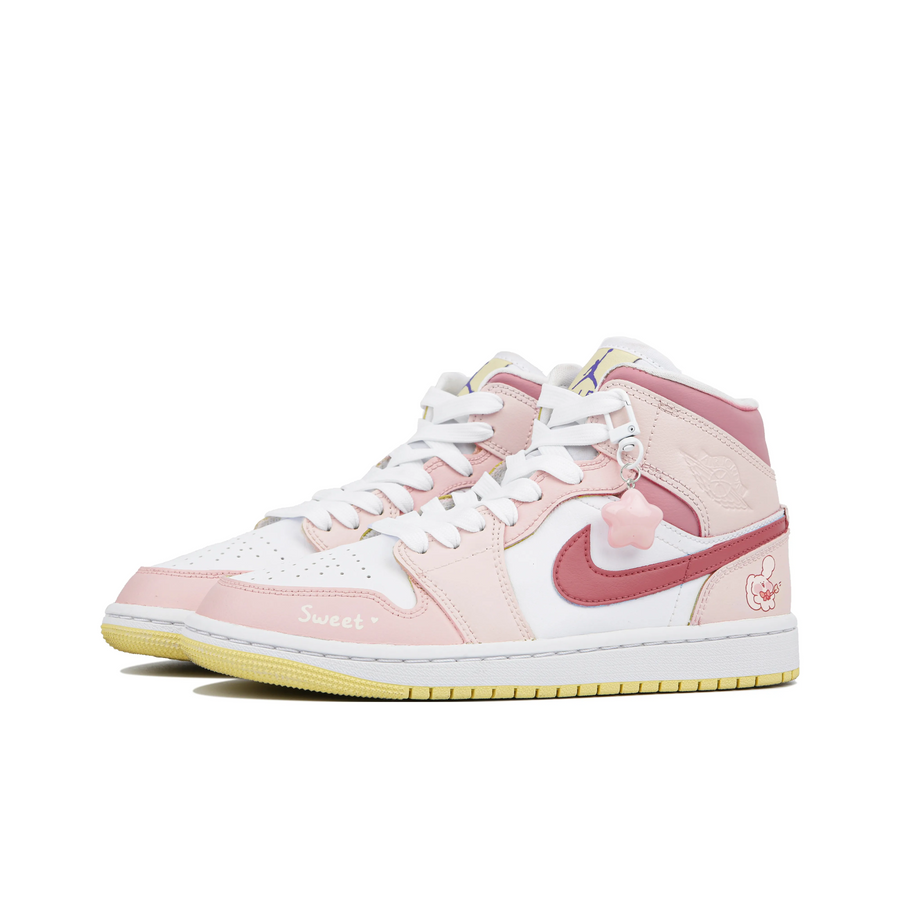 Custom Air Jordan 1 Pink White Yellow