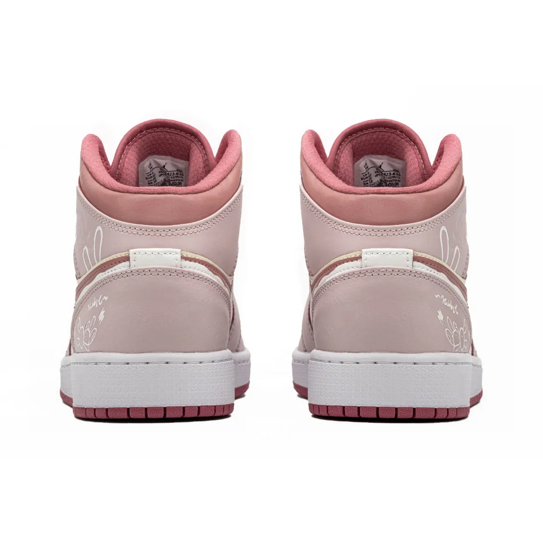 Custom Air Jordan 1 Dull Pink White Graffiti