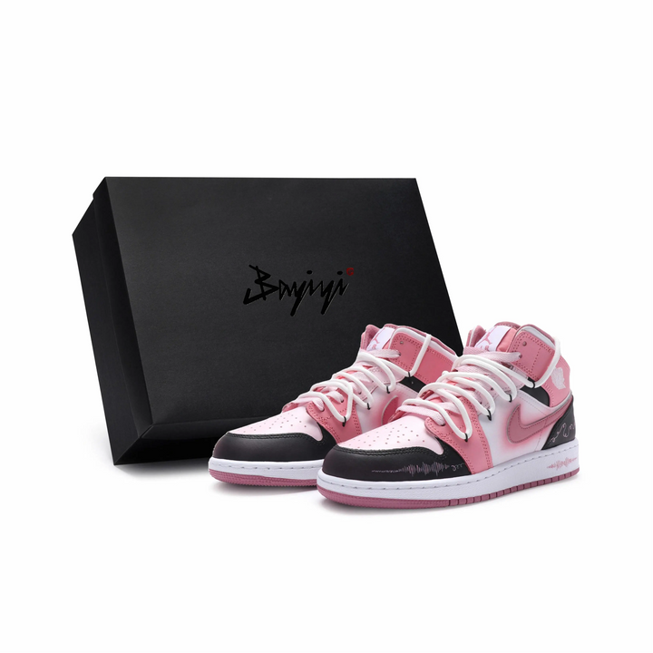 Custom Air Jordan 1 Pink Black White