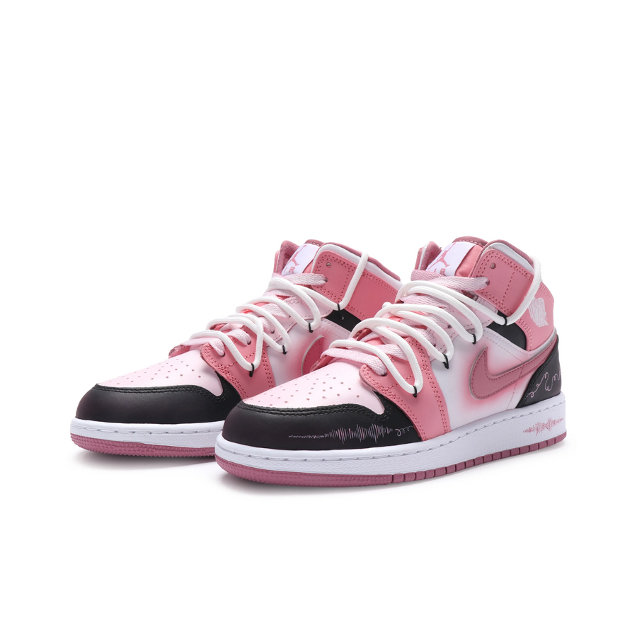 Custom Air Jordan 1 Pink Red Love Heart (Copy)