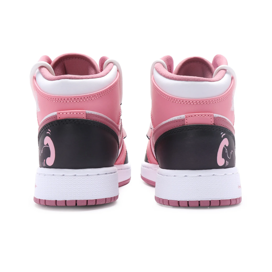 Custom Air Jordan 1 Pink Red Love Heart (Copy)