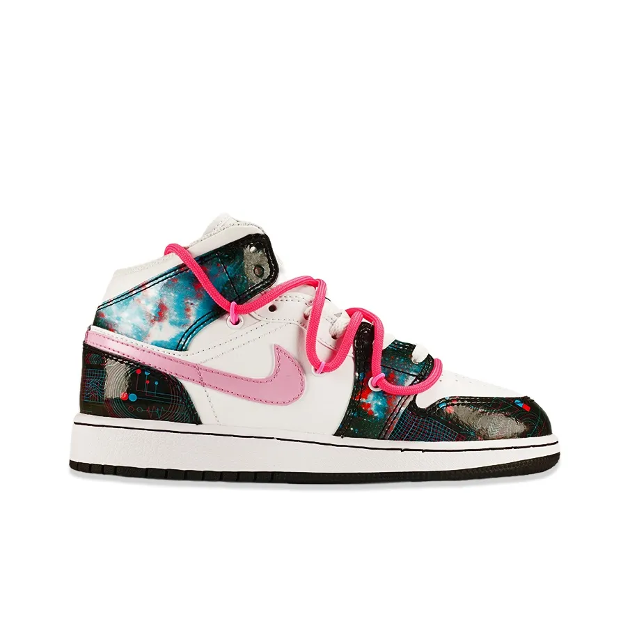Custom Air Jordan 1 Blue Pink Black Graffiti