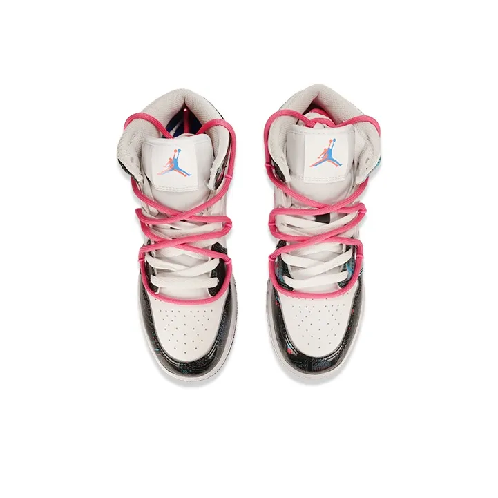 Custom Air Jordan 1 Blue Pink Black Graffiti