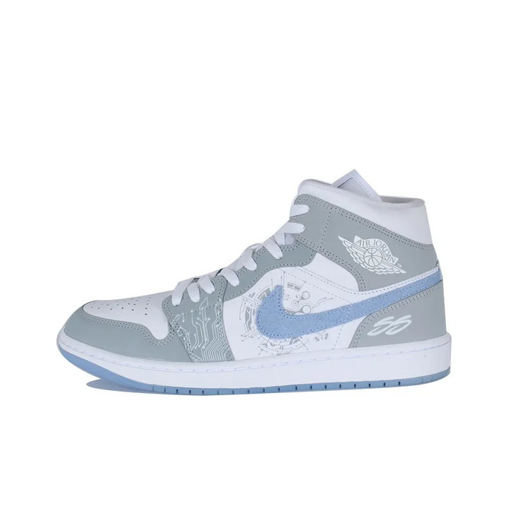 Custom Air Jordan 1 Grey Blue Graffiti