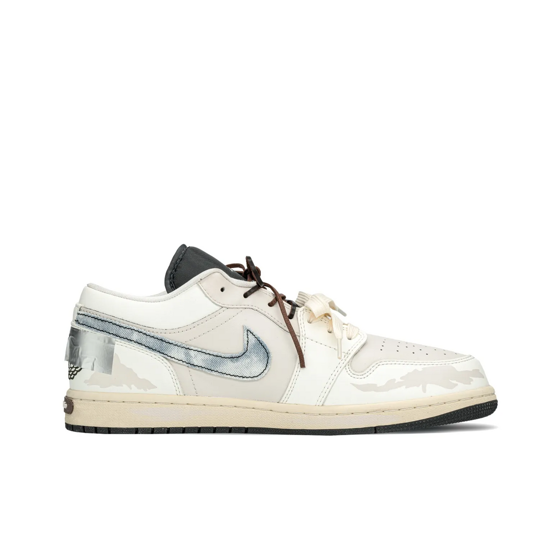 Custom Air Jordan 1 Milky Brown Blue Deconstructive Style