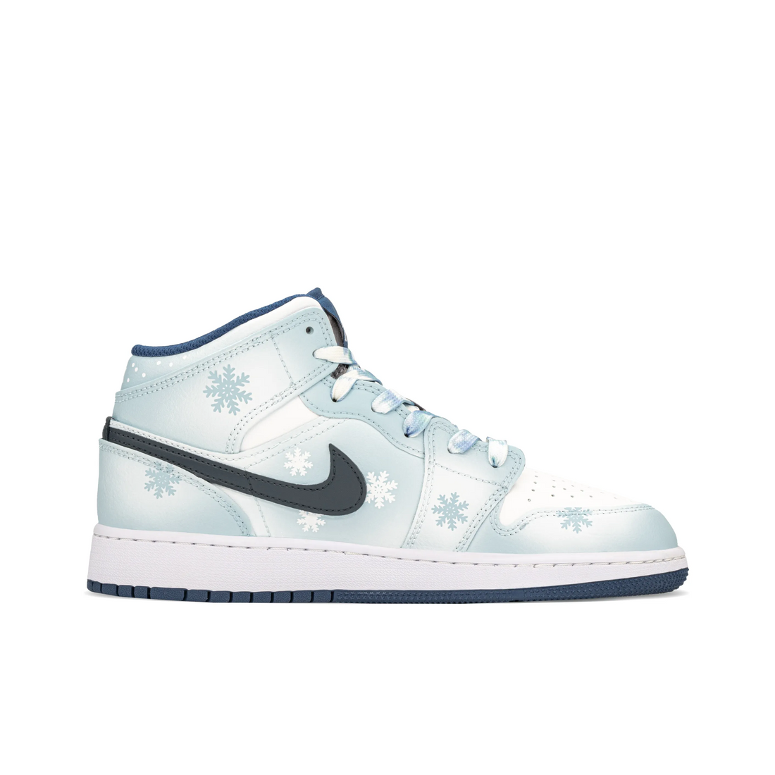 Custom Air Jordan 1 Blue White Snowflakes