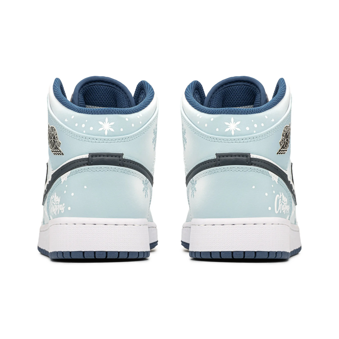 Custom Air Jordan 1 Blue White Snowflakes