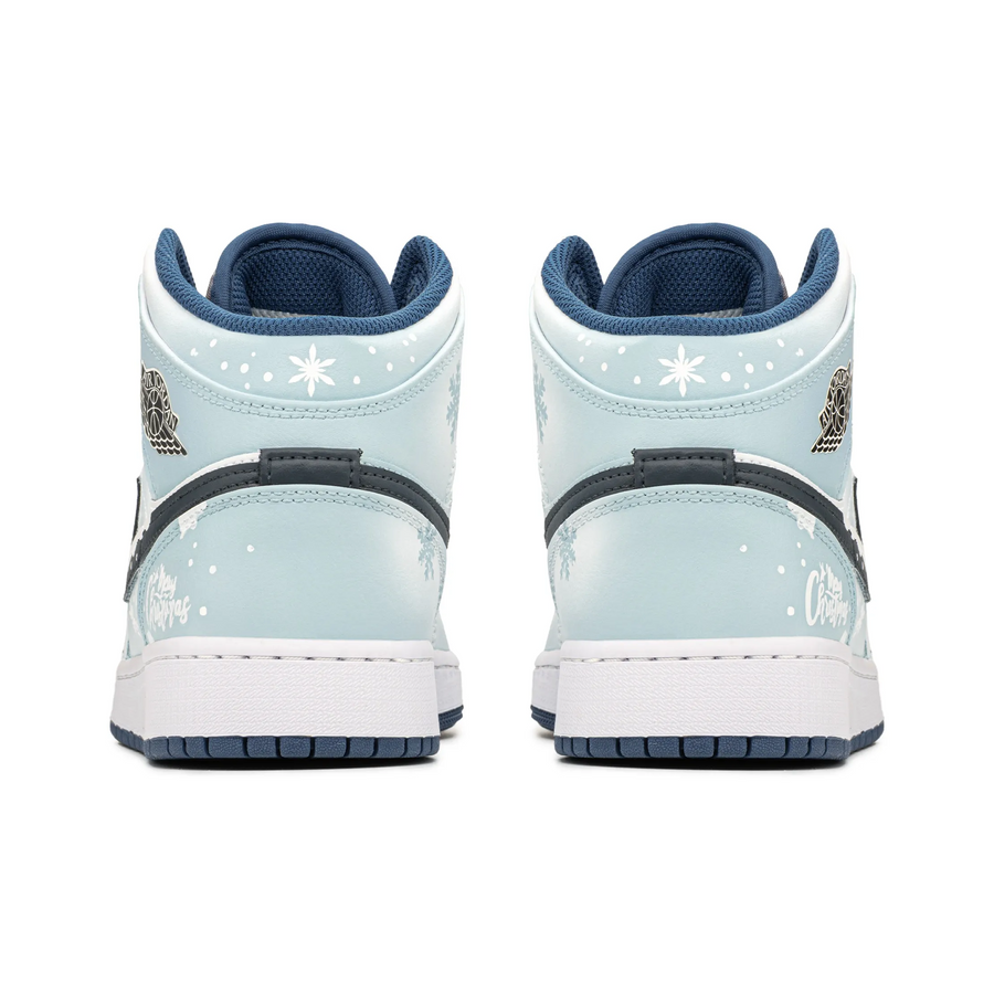 Custom Air Jordan 1 Blue White Snowflakes