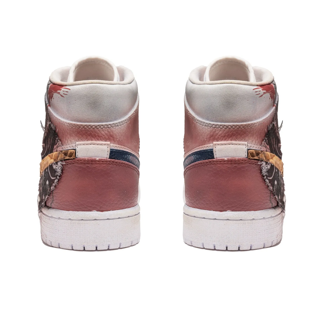 Custom Air Jordan 1 Red Dull Blue Graffiti