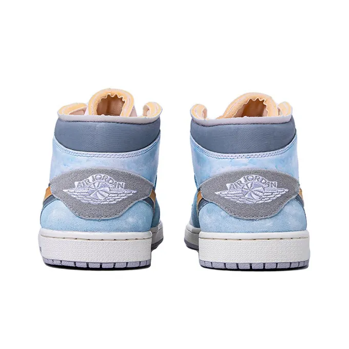Custom Air Jordan 1 Blue Grey Fonts Mid