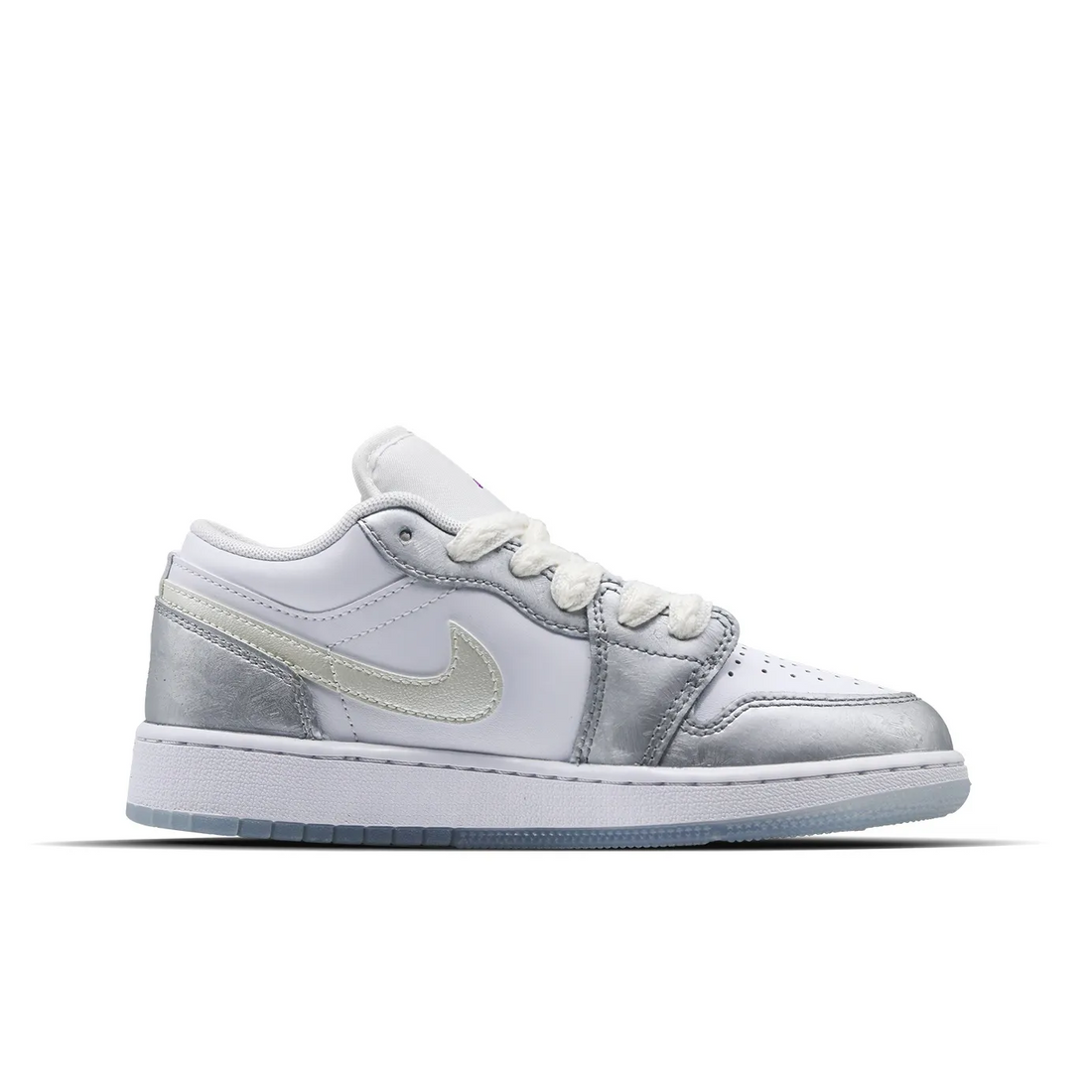 Custom Air Jordan 1 Grey Sliver Jelly Strips Low