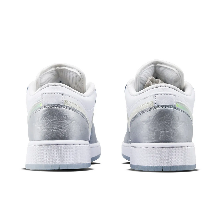Custom Air Jordan 1 Grey Sliver Jelly Strips Low