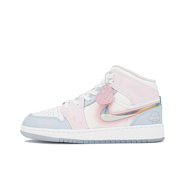 Custom Air Jordan 1 Light Blue Pink Jelly Strips