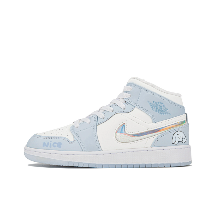 Custom Air Jordan 1 Blue White Jelly Strips