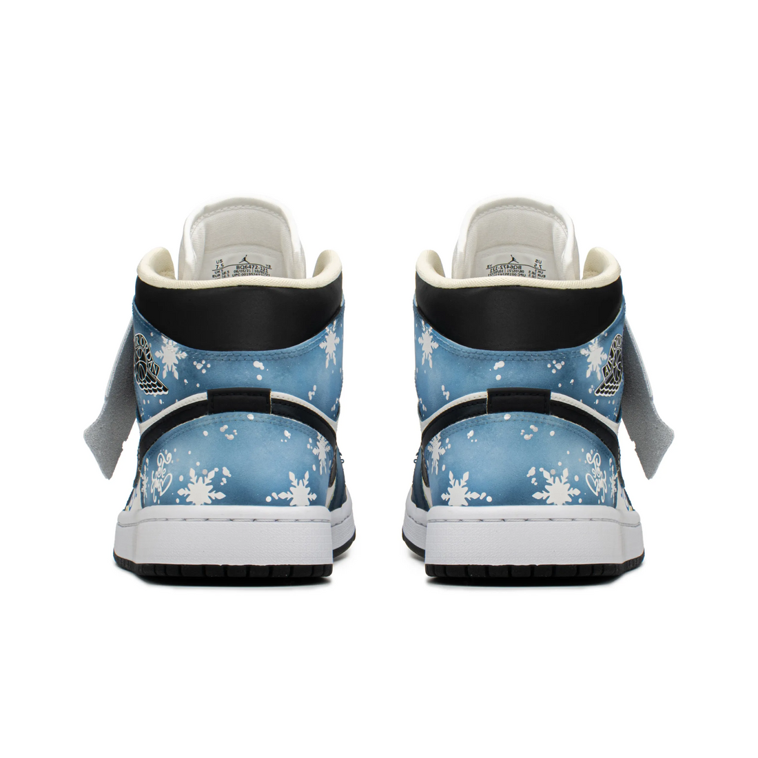 Custom Air Jordan 1 Dark Blue Black White Snowflakes