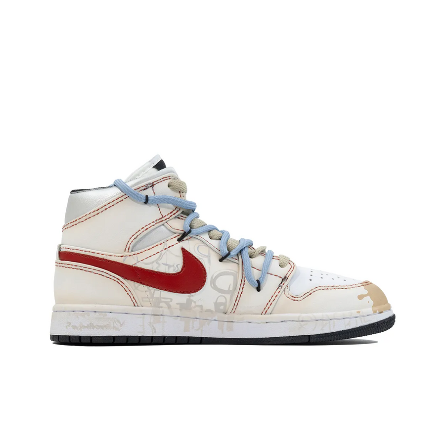 Custom Air Jordan 1 Off White Color Graffiti